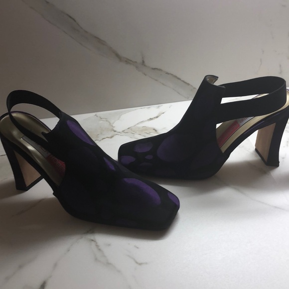 Xavier Roberto Designers Purple & Black Heels  6.5 - Picture 1 of 4